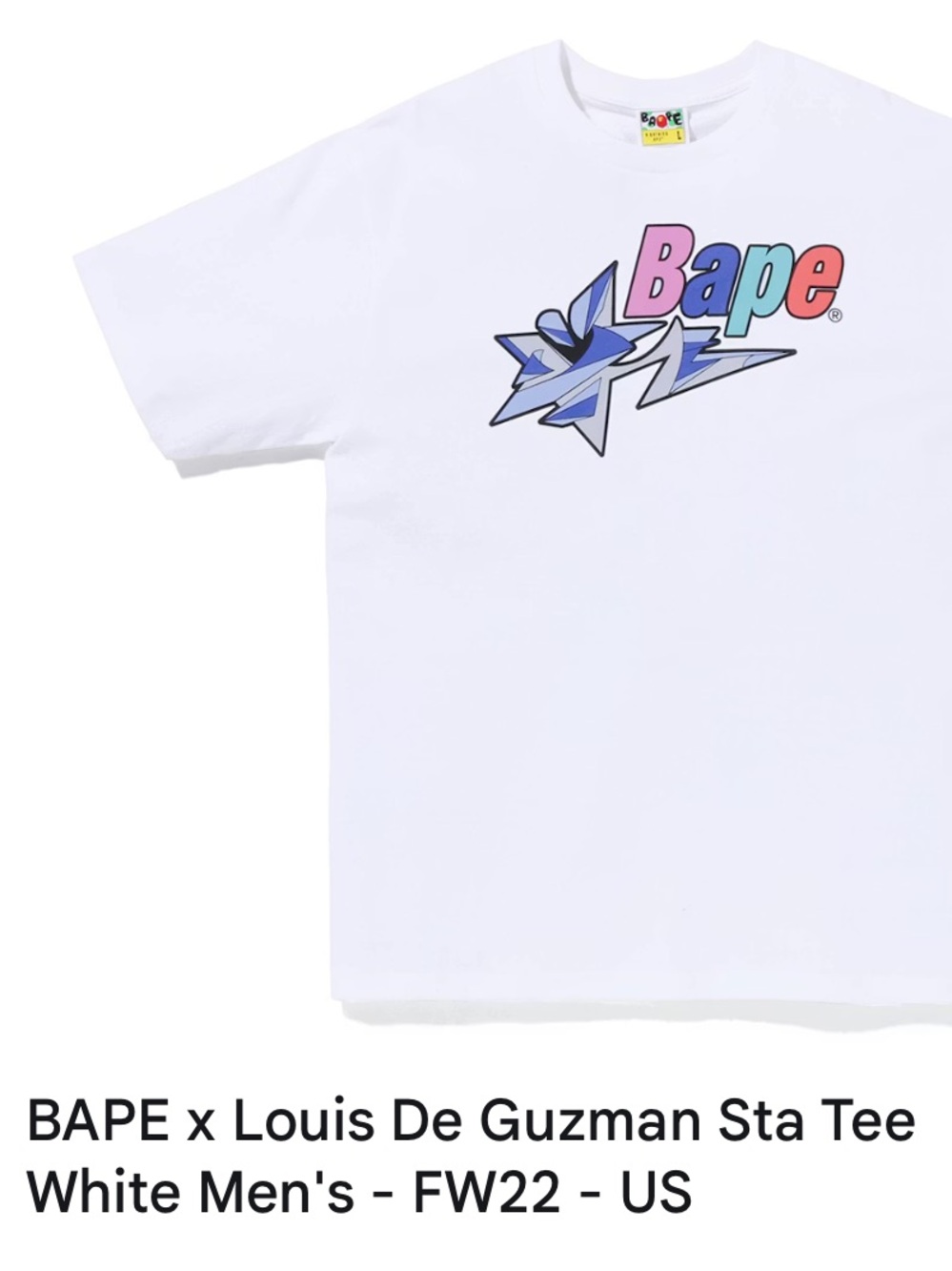 BAPE X LOUIS DE GUZMAN Tee Shirt, large